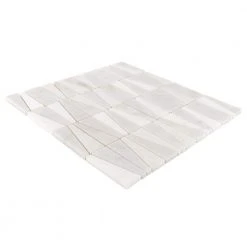 Meander White/Grey 10.625 in. x 12 in. Interlocking Honed Marble Wall and Floor Mosaic Tile (0.885 sq. ft./Each) by Jeffrey Court -Ivy Hill Tile Sales white gray jeffrey court marble tile 13016 40 1000