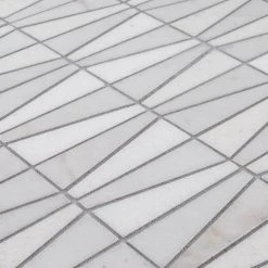 Meander White/Grey 10.625 in. x 12 in. Interlocking Honed Marble Wall and Floor Mosaic Tile (0.885 sq. ft./Each) by Jeffrey Court -Ivy Hill Tile Sales white gray jeffrey court marble tile 13016 77 1000