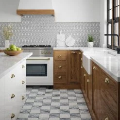Checkmate White/Grey 11.875 in. x 11.875 in. Square Honed Carrara/Bardiglio Marble Mosaic Tile (9.79 sq. ft./Case) by Jeffrey Court -Ivy Hill Tile Sales white grey jeffrey court marble tile 13028 c3 1000