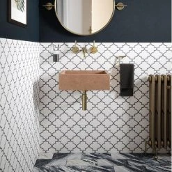 Medieval White/Grey 12.125 in. x 13 in. Arabesque Honed Carrara Marble/Gloss Blue Glass Mosaic Tile (10.946 sq.ft./Case) by Jeffrey Court 19 Medieval White/Grey 12.125 in. x 13 in. Arabesque Honed Carrara Marble/Gloss Blue Glass Mosaic Tile (10.946 sq.ft./Case) by Jeffrey Court -Ivy Hill Tile Sales white grey jeffrey court marble tile 13029 1f 1000