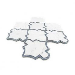 Medieval White/Grey 12.125 in. x 13 in. Arabesque Honed Carrara Marble/Gloss Blue Glass Mosaic Tile (10.946 sq.ft./Case) by Jeffrey Court 14 Medieval White/Grey 12.125 in. x 13 in. Arabesque Honed Carrara Marble/Gloss Blue Glass Mosaic Tile (10.946 sq.ft./Case) by Jeffrey Court -Ivy Hill Tile Sales white grey jeffrey court marble tile 13029 40 1000