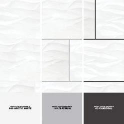 Ripple White Wavy 12 in. x 36 in. Polished Ceramic Wall Tile (4 Pieces 11.62 sq. ft. / Case) by Ivy Hill Tile -Ivy Hill Tile Sales white ivy hill tile ceramic tile ext3rd101221 1d 1000