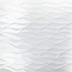 Ripple White Wavy 12 in. x 36 in. Polished Ceramic Wall Tile (4 Pieces 11.62 sq. ft. / Case) by Ivy Hill Tile