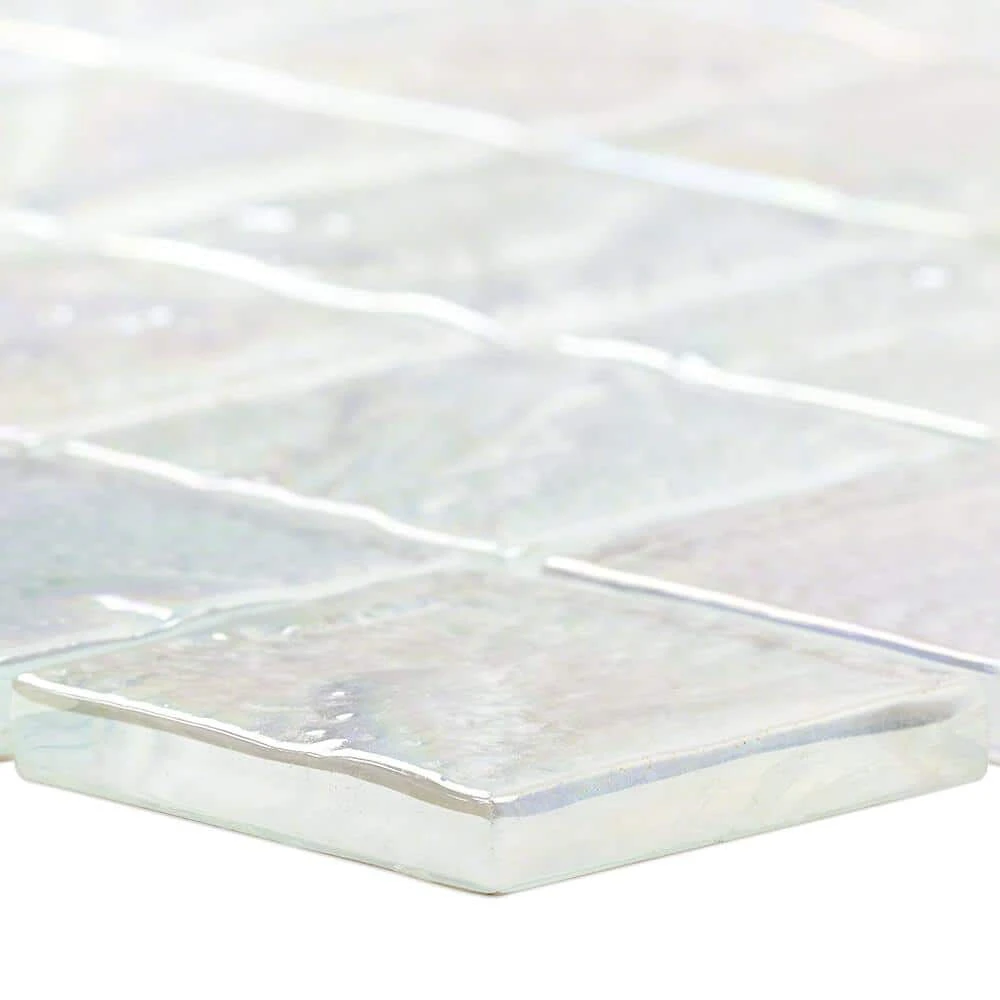 Marina Iridescent Squares White 11.75 in x 11.75 in. x 8 mm Glass Mosaic Wall Tile by Ivy Hill Tile 8 Marina Iridescent Squares White 11.75 in x 11.75 in. x 8 mm Glass Mosaic Wall Tile by Ivy Hill Tile - Image 6