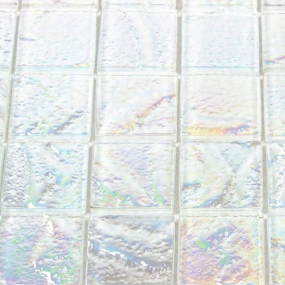 Marina Iridescent Squares White 11.75 in x 11.75 in. x 8 mm Glass Mosaic Wall Tile by Ivy Hill Tile 5 Marina Iridescent Squares White 11.75 in x 11.75 in. x 8 mm Glass Mosaic Wall Tile by Ivy Hill Tile - Image 3
