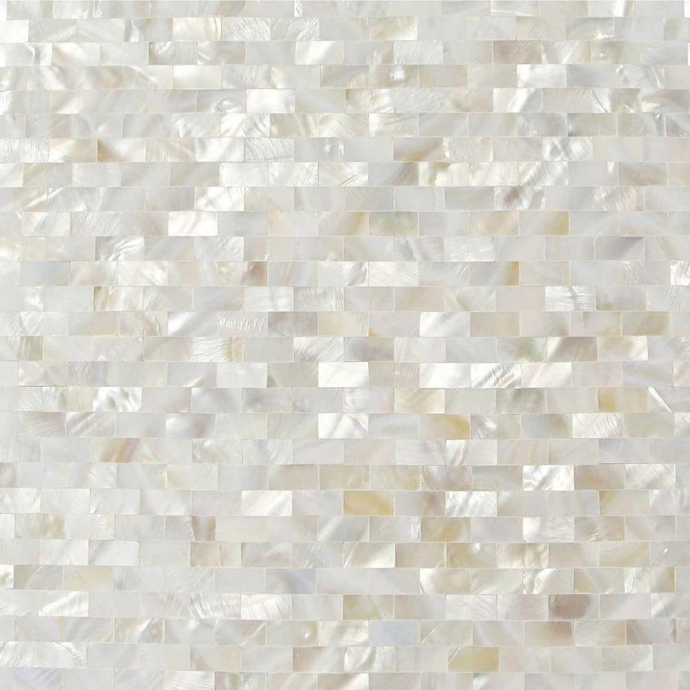Mother of Pearl Serene White Bricks Seamless 12 in. x 12 in. Pearl Shell Glass Wall Mosaic Tile by Ivy Hill Tile 5 Mother of Pearl Serene White Bricks Seamless 12 in. x 12 in. Pearl Shell Glass Wall Mosaic Tile by Ivy Hill Tile - Image 3