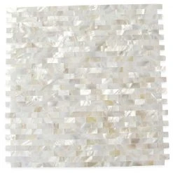 Mother of Pearl Serene White Bricks Seamless 12 in. x 12 in. Pearl Shell Glass Wall Mosaic Tile by Ivy Hill Tile