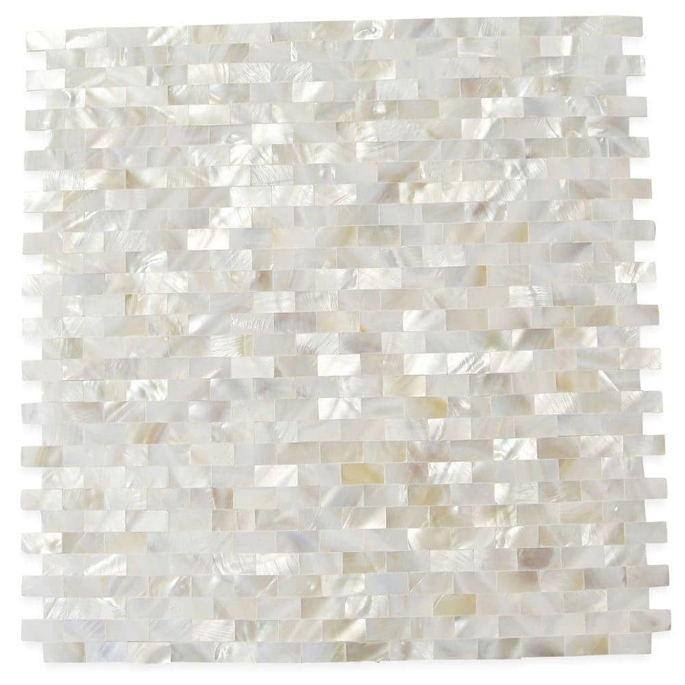 Mother of Pearl Serene White Bricks Seamless 12 in. x 12 in. Pearl Shell Glass Wall Mosaic Tile by Ivy Hill Tile 3 Mother of Pearl Serene White Bricks Seamless 12 in. x 12 in. Pearl Shell Glass Wall Mosaic Tile by Ivy Hill Tile
