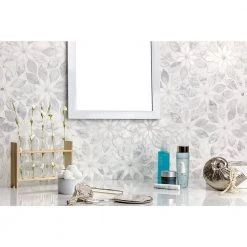 Thistle White 12.4 in. x 14.13 in. Polished Marble Mosaic Tile (1.21 sq. ft./Sheet) by Ivy Hill Tile -Ivy Hill Tile Sales white ivy hill tile marble tile ext3rd101816 c3 1000