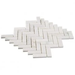 Arctic White 12 in. x 12.79 in. Herringbone Polished Marble Mosaic Tile (1.07 sq. ft./Sheet) by Ivy Hill Tile -Ivy Hill Tile Sales white ivy hill tile marble tile ext3rd105897 1f 1000