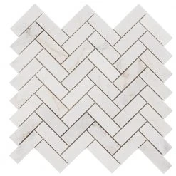 Arctic White 12 in. x 12.79 in. Herringbone Polished Marble Mosaic Tile (1.07 sq. ft./Sheet) by Ivy Hill Tile -Ivy Hill Tile Sales white ivy hill tile marble tile ext3rd105897 4f 1000