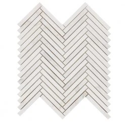 Arctic White 11 in. x 11.61 in. Herringbone Polished Marble Mosaic Tile (0.89 sq. ft./Sheet) by Ivy Hill Tile -Ivy Hill Tile Sales white ivy hill tile marble tile ext3rd105898 4f 1000