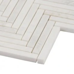 Arctic White 11 in. x 11.61 in. Herringbone Polished Marble Mosaic Tile (0.89 sq. ft./Sheet) by Ivy Hill Tile -Ivy Hill Tile Sales white ivy hill tile marble tile ext3rd105898 76 1000