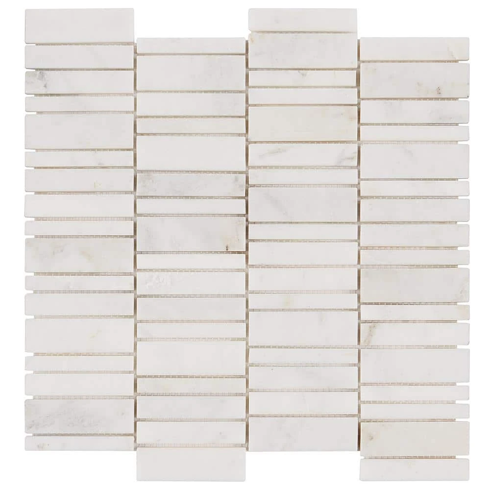 Arctic White 11.69 in. x 11.69 in. Waterfall Polished Marble Mosaic Tile (0.97 sq. ft./Sheet) by Ivy Hill Tile 6 Arctic White 11.69 in. x 11.69 in. Waterfall Polished Marble Mosaic Tile (0.97 sq. ft./Sheet) by Ivy Hill Tile - Image 4