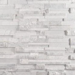Cliffstone White Ledger Panel 8 in. x 24 in. 10mm Matte Marble Mosaic Tile (1.29 sq. ft.) by Ivy Hill Tile