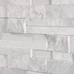 Cliffstone White Ledger Panel 8 in. x 24 in. 10mm Matte Marble Mosaic Tile (1.29 sq. ft.) by Ivy Hill Tile -Ivy Hill Tile Sales white ivy hill tile mosaic tile ext3rd100620 c3 1000