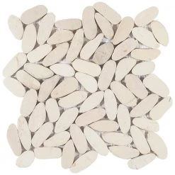 Countryside Sliced Flat Oval 11.81 in. x 11.81 in. White Floor and Wall Mosaic (0.97 sq. ft. / sheet) by Ivy Hill Tile -Ivy Hill Tile Sales white ivy hill tile mosaic tile ext3rd105050 44 1000