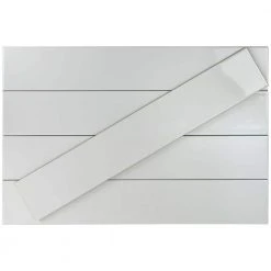 Zekke White 4 in. x 24 in. x 10 mm Polished Porcelain Subway Wall Tile (15-Pieces/9.68 sq. ft./Box) by Ivy Hill Tile -Ivy Hill Tile Sales white ivy hill tile porcelain tile ext3rd100966 a0 1000