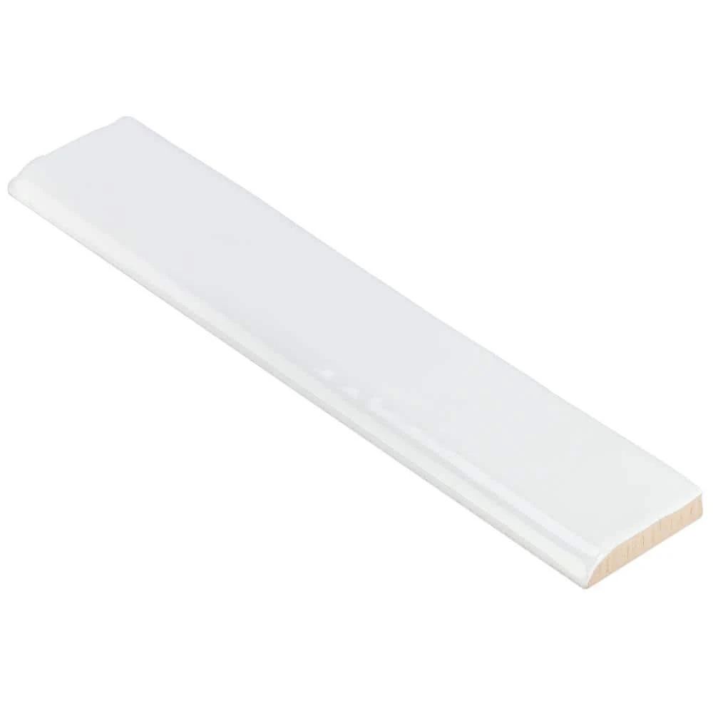 Newport White 1.97 in. x 9.84 in. Polished Ceramic Wall Bullnose Tile by Ivy Hill Tile 4 Newport White 1.97 in. x 9.84 in. Polished Ceramic Wall Bullnose Tile by Ivy Hill Tile - Image 2