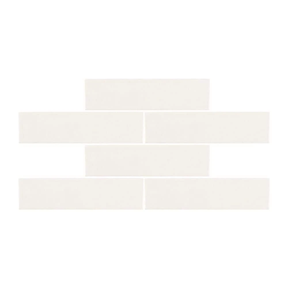 Taffeta White 3 in. x 12 in. Subway Gloss Textured Ceramic Wall Tile (6.027 sq. ft./Case) by Jeffrey Court 5 Taffeta White 3 in. x 12 in. Subway Gloss Textured Ceramic Wall Tile (6.027 sq. ft./Case) by Jeffrey Court - Image 3