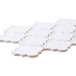 Marrakech White 9.38 in. x 12.25 in. Arabesque Glossy Ceramic Mosaic Tile (7.975 sq. ft./Case) by Jeffrey Court -Ivy Hill Tile Sales white jeffrey court ceramic tile 99339 40 1000
