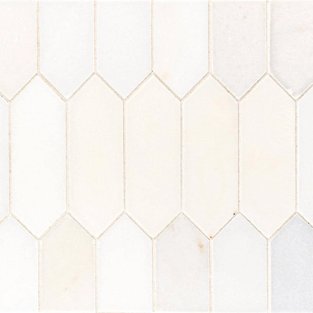 Suburbs White 10 in. x 12.375 in. Picket Polished Marble Wall and Floor Mosaic Tile (0.859 sq. ft./Each) by Jeffrey Court 9 Suburbs White 10 in. x 12.375 in. Picket Polished Marble Wall and Floor Mosaic Tile (0.859 sq. ft./Each) by Jeffrey Court - Image 7