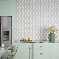 Cravat White/Grey 7.375 in. x 10.125 in. Geometric Honed Thassos/Grey Marble Wall/Floor Mosaic Tile (5.18 sq. ft./Case) by Jeffrey Court -Ivy Hill Tile Sales white jeffrey court marble tile 13022 31 1000