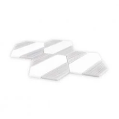 Cravat White/Grey 7.375 in. x 10.125 in. Geometric Honed Thassos/Grey Marble Wall/Floor Mosaic Tile (5.18 sq. ft./Case) by Jeffrey Court -Ivy Hill Tile Sales white jeffrey court marble tile 13022 40 1000