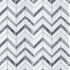 Glacier Edge White and Gray 9.875 in. x 11.25 in. Chevron Honed Marble Floor and Wall Mosaic Tile (0.771 sq. ft./Each) by Jeffrey Court -Ivy Hill Tile Sales white jeffrey court marble tile 95672 a0 1000