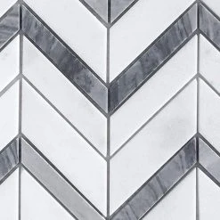 Glacier Edge White and Gray 9.875 in. x 11.25 in. Chevron Honed Marble Floor and Wall Mosaic Tile (0.771 sq. ft./Each) by Jeffrey Court -Ivy Hill Tile Sales white jeffrey court marble tile 95672 c3 1000
