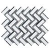 Bayou White 10.25 in. x 11.875 in. Herringbone Mixed Marble Wall and Floor Mosaic Tile (0.845 sq. ft./Each) by Jeffrey Court -Ivy Hill Tile Sales white jeffrey court marble tile 95877 64 1000