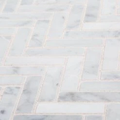 Jet Stream White 10.125 in. x 11.125 in. Herringbone Honed Marble Floor and Wall Mosaic Tile (7.82 sq. ft./Case) by Jeffrey Court -Ivy Hill Tile Sales white jeffrey court marble tile 96004 1d 1000