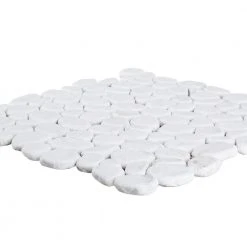 Winter Court White 11.5 in. x 11.5 in. Pebble Honed Marble Wall and Floor Mosaic Tile (9.18 sq. ft./Case) by Jeffrey Court 9 Winter Court White 11.5 in. x 11.5 in. Pebble Honed Marble Wall and Floor Mosaic Tile (9.18 sq. ft./Case) by Jeffrey Court -Ivy Hill Tile Sales white jeffrey court marble tile 96005 40 1000