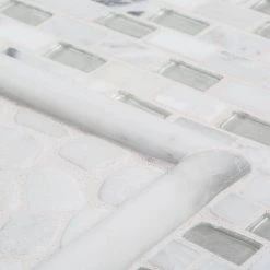 Winter Court White 11.5 in. x 11.5 in. Pebble Honed Marble Wall and Floor Mosaic Tile (9.18 sq. ft./Case) by Jeffrey Court 10 Winter Court White 11.5 in. x 11.5 in. Pebble Honed Marble Wall and Floor Mosaic Tile (9.18 sq. ft./Case) by Jeffrey Court -Ivy Hill Tile Sales white jeffrey court marble tile 96005 a0 1000