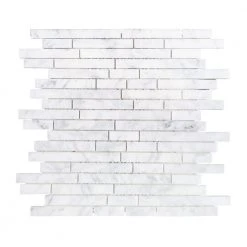 Stargazer White 11.75 in. x 12 in. Interlocking Polished Marble Mosaic Tile (9.79 sq. ft./Case) by Jeffrey Court