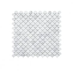 Cloudy Daze White 11.5 in. x 11 in. Fan Honed Natural Stone Wall and Floor Mosaic Tile (8.78 sq. ft./Case) by Jeffrey Court