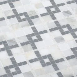 Madras Cotton White 12.5 in. x 12.5 in. Geometric Marble Wall and Floor Mosaic Tile (10.8 sq. ft./Case) by Jeffrey Court -Ivy Hill Tile Sales white jeffrey court marble tile 96613 1d 1000