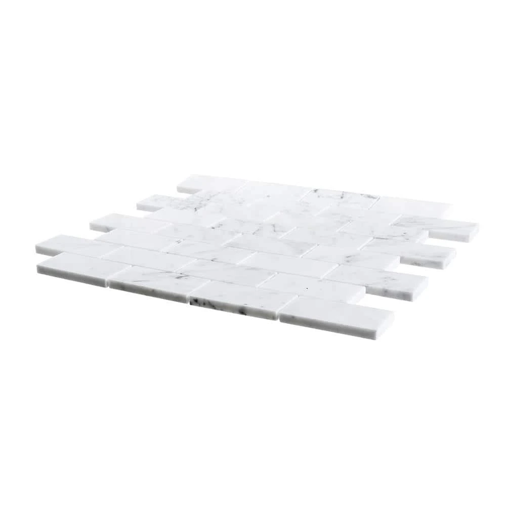 Coastal Haze White 12.125 in. x 12.5 in. Interlocking Polished Marble Wall and Floor Mosaic Tile (10.52 sq. ft./Case) by Jeffrey Court 5 Coastal Haze White 12.125 in. x 12.5 in. Interlocking Polished Marble Wall and Floor Mosaic Tile (10.52 sq. ft./Case) by Jeffrey Court - Image 3