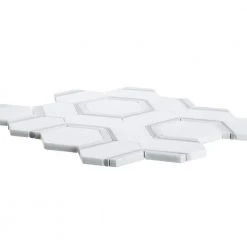 Locket White 12 in. x 10.375 in. Hexagon Polished Marble Wall and Floor Mosaic Tile (8.64 sq. ft./Case) by Jeffrey Court -Ivy Hill Tile Sales white jeffrey court marble tile 96619 40 1000