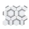 Locket White 12 in. x 10.375 in. Hexagon Polished Marble Wall and Floor Mosaic Tile (8.64 sq. ft./Case) by Jeffrey Court -Ivy Hill Tile Sales white jeffrey court marble tile 96619 64 1000