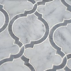 Casablanco White 10.75 in. x 9.5 in. Arabesque Polished Marble Wall and Floor Mosaic Tile (7.09 sq. ft./Case) by Jeffrey Court -Ivy Hill Tile Sales white jeffrey court marble tile 96775 1d 1000
