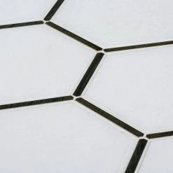Laurel Brass White 8.5 in. x 14.875 in. Hexagon Honed Marble/Gold Metal Wall and Floor Mosaic Tile (8.78 sq. ft./Case) by Jeffrey Court -Ivy Hill Tile Sales white jeffrey court marble tile 96791 1d 1000