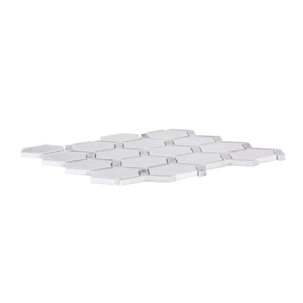 Norton White 11.75 in. x 11.875 in. Hexagon Semi Polished Marble Wall and Floor Mosaic Tile (9.689 sq. ft./Case) by Jeffrey Court 5 Norton White 11.75 in. x 11.875 in. Hexagon Semi Polished Marble Wall and Floor Mosaic Tile (9.689 sq. ft./Case) by Jeffrey Court - Image 3