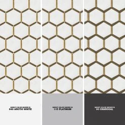 Karats White 10.625 in. x 11.125 in. Hexagon Polished Marble/Gold Metal Floor and Wall Mosaic Tile (0.820 sq. ft./Each) by Jeffrey Court 11 Karats White 10.625 in. x 11.125 in. Hexagon Polished Marble/Gold Metal Floor and Wall Mosaic Tile (0.820 sq. ft./Each) by Jeffrey Court -Ivy Hill Tile Sales white jeffrey court marble tile 97937 1d 1000