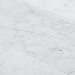 Italian White Carrara 6 in. x 12 in. Honed Marble Wall and Floor Tile (8 sq. ft./Case) by Jeffrey Court -Ivy Hill Tile Sales white jeffrey court marble tile 98451 1d 1000