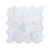 Hillcrest White 9.875 in. x 9.875 in. Geometric Marble Wall and Floor Mosaic Tile (6.77 sq. ft./Case) by Jeffrey Court