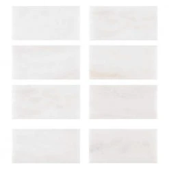 Carrara White 3 in. x 6 in. Honed Marble Wall and Floor Tile (10 sq. ft. /Case) by Jeffrey Court