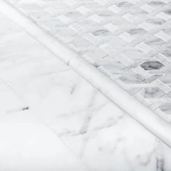 Primrose Chapel White 11.875 in. x 11.75 in. Basket Weave Textured Marble Wall & Floor Mosaic Tile (9.588 sq. ft./Case) by Jeffrey Court -Ivy Hill Tile Sales white jeffrey court marble tile 99280 a0 1000