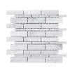 Restful Sea White 10.5 in. x 10.75 in. Interlocking Textured Marble Wall and Floor Mosaic Tile (7.839 sq. ft./Case) by Jeffrey Court
