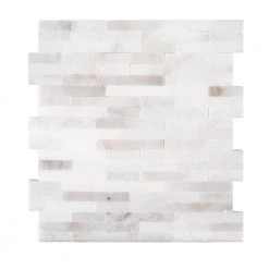 Cotton Valley White 11.75 in. x 12 in. Interlocking Polished Marble Mosaic Tile (9.79 sq. ft./Case) by Jeffrey Court